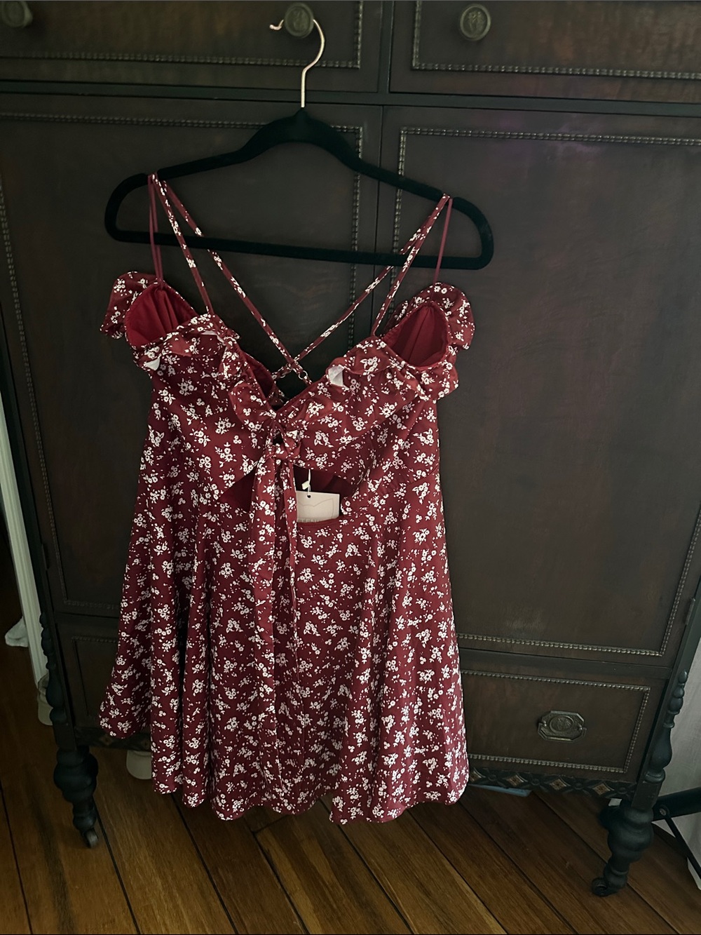 NWT Kittenish Women's Floral Red Babydoll Dress